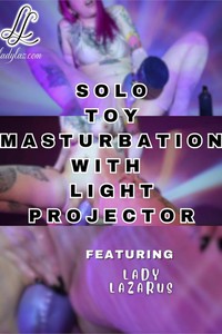 Solo Toy Masturbation with Light Projector